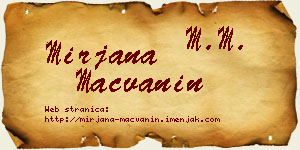 Mirjana Mačvanin vizit kartica